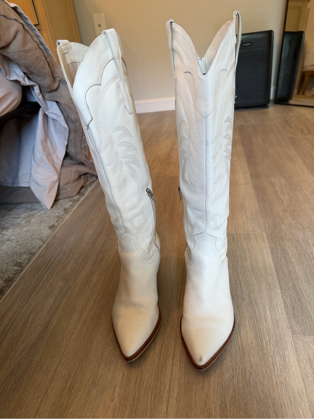 Dolce Vita White Over-the-Knee Western Boots